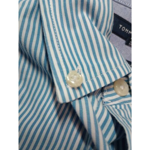 Tommy Hilfiger Shirt‎ Men's Medium Turquoise Button Front Long Sleeve - Picture 10 of 10
